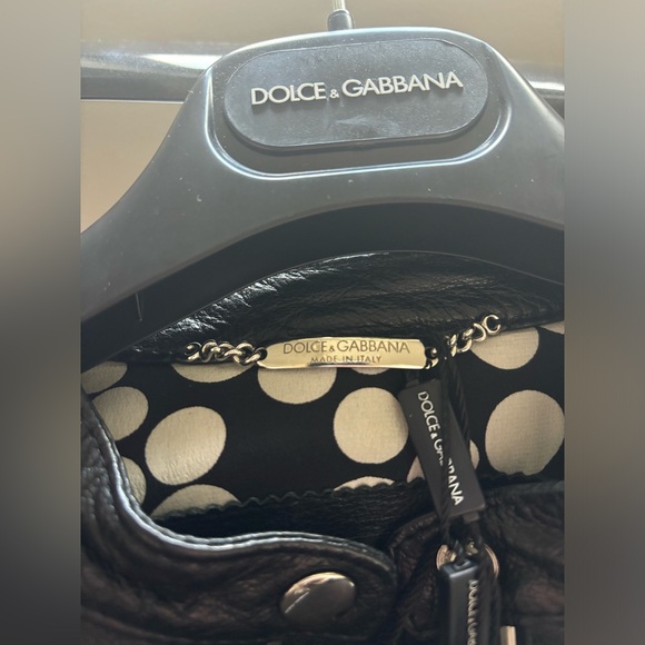 Dolce & Gabbana Woman's Black Leather Jacket, Size 42 - Picture 7 of 13